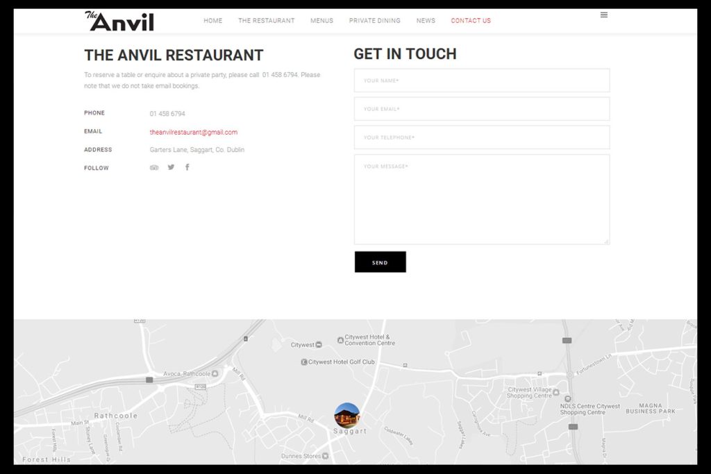 anvil-7 restaurant Websites design kilkenny